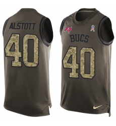 Men's Nike Tampa Bay Buccaneers #40 Mike Alstott Limited Green Salute to Service Tank Top NFL Jersey