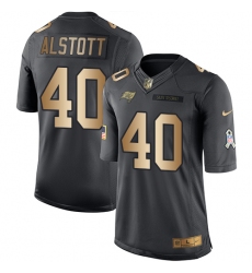 Youth Nike Tampa Bay Buccaneers #40 Mike Alstott Limited Black/Gold Salute to Service NFL Jersey