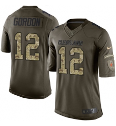 Men's Nike Cleveland Browns #12 Josh Gordon Elite Green Salute to Service NFL Jersey