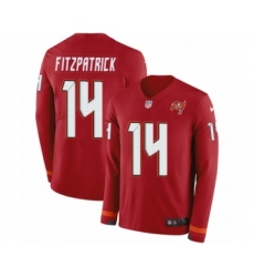 Men's Nike Tampa Bay Buccaneers #14 Ryan Fitzpatrick Limited Red Therma Long Sleeve NFL Jersey