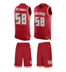 Men's Nike Tampa Bay Buccaneers #58 Kwon Alexander Limited Red Tank Top Suit NFL Jersey