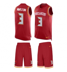 Men's Nike Tampa Bay Buccaneers #3 Jameis Winston Limited Red Tank Top Suit NFL Jersey