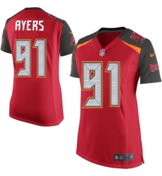 Women's Nike Tampa Bay Buccaneers #91 Robert Ayers Game Red Team Color NFL Jersey