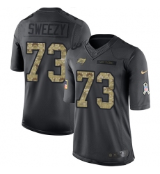 Men's Nike Tampa Bay Buccaneers #73 J. R. Sweezy Limited Black 2016 Salute to Service NFL Jersey