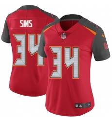 Women's Nike Tampa Bay Buccaneers #34 Charles Sims Elite Red Team Color NFL Jersey