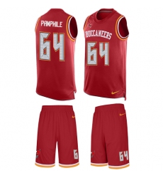 Men's Nike Tampa Bay Buccaneers #64 Kevin Pamphile Limited Red Tank Top Suit NFL Jersey