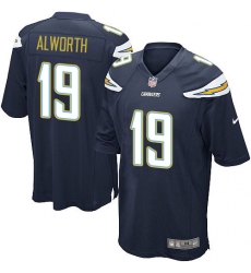 Men's Nike Los Angeles Chargers #19 Lance Alworth Game Navy Blue Team Color NFL Jersey