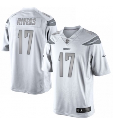 Men's Nike Los Angeles Chargers #17 Philip Rivers Limited White Platinum NFL Jersey