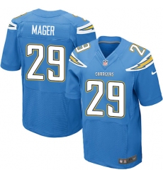 Men's Nike Los Angeles Chargers #29 Craig Mager Elite Electric Blue Alternate NFL Jersey