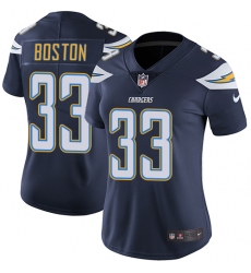 Women's Nike Los Angeles Chargers #33 Tre Boston Elite Navy Blue Team Color NFL Jersey