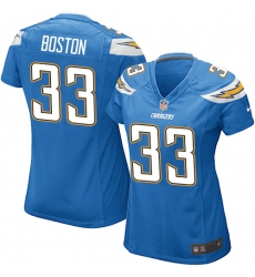 Women's Nike Los Angeles Chargers #33 Tre Boston Game Electric Blue Alternate NFL Jersey