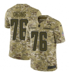 Men's Nike Los Angeles Chargers #76 Russell Okung Limited Camo 2018 Salute to Service NFL Jersey