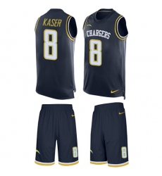 Men's Nike Los Angeles Chargers #8 Drew Kaser Limited Navy Blue Tank Top Suit NFL Jersey