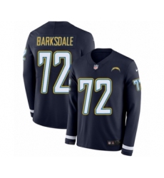 Youth Nike Los Angeles Chargers #72 Joe Barksdale Limited Navy Blue Therma Long Sleeve NFL Jersey
