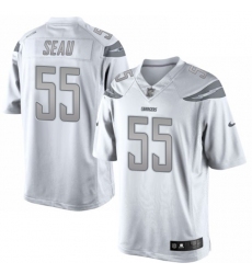 Men's Nike Los Angeles Chargers #55 Junior Seau Limited White Platinum NFL Jersey