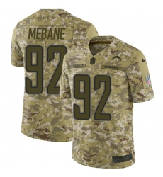 Youth Nike Los Angeles Chargers #92 Brandon Mebane Limited Camo 2018 Salute to Service NFL Jersey