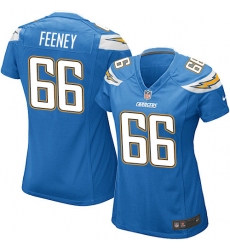 Women's Nike Los Angeles Chargers #66 Dan Feeney Game Electric Blue Alternate NFL Jersey