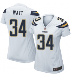 Women's Nike Los Angeles Chargers #34 Derek Watt Game White NFL Jersey