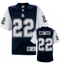 Mitchell and Ness Dallas Cowboys #22 Emmitt Smith Authentic Navy Blue/White Throwback NFL Jersey