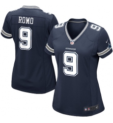 Women's Nike Dallas Cowboys #9 Tony Romo Game Navy Blue Team Color NFL Jersey