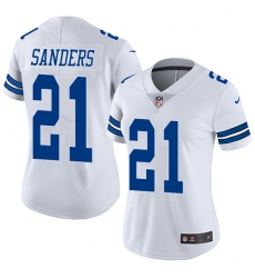 Women's Nike Dallas Cowboys #21 Deion Sanders Elite White NFL Jersey