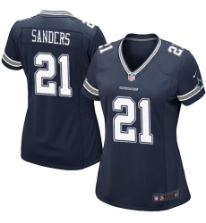 Women's Nike Dallas Cowboys #21 Deion Sanders Game Navy Blue Team Color NFL Jersey
