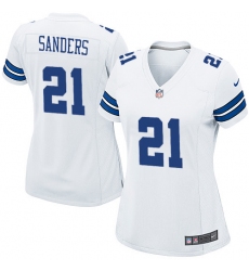 Women's Nike Dallas Cowboys #21 Deion Sanders Game White NFL Jersey