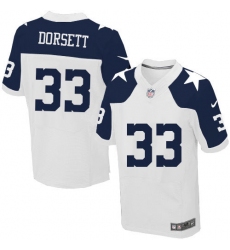 Men's Nike Dallas Cowboys #33 Tony Dorsett Elite White Throwback Alternate NFL Jersey