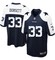 Men's Nike Dallas Cowboys #33 Tony Dorsett Game Navy Blue Throwback Alternate NFL Jersey