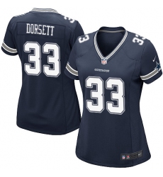 Women's Nike Dallas Cowboys #33 Tony Dorsett Game Navy Blue Team Color NFL Jersey