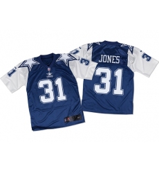 Men's Nike Dallas Cowboys #31 Byron Jones Elite Navy/White Throwback NFL Jersey