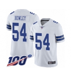Men's Dallas Cowboys #54 Chuck Howley White Vapor Untouchable Limited Player 100th Season Football Jersey