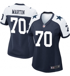 Women's Nike Dallas Cowboys #70 Zack Martin Game Navy Blue Throwback Alternate NFL Jersey