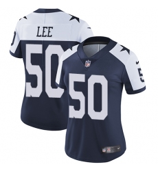 Women's Nike Dallas Cowboys #50 Sean Lee Elite Navy Blue Throwback Alternate NFL Jersey