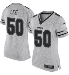 Women's Nike Dallas Cowboys #50 Sean Lee Limited Gray Gridiron II NFL Jersey