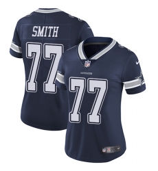 Women's Nike Dallas Cowboys #77 Tyron Smith Elite Navy Blue Team Color NFL Jersey