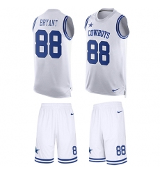 Men's Nike Dallas Cowboys #88 Dez Bryant Limited White Tank Top Suit NFL Jersey