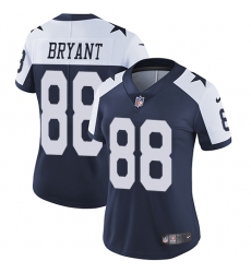 Women's Nike Dallas Cowboys #88 Dez Bryant Elite Navy Blue Throwback Alternate NFL Jersey