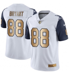Youth Nike Dallas Cowboys #88 Dez Bryant Limited White/Gold Rush NFL Jersey