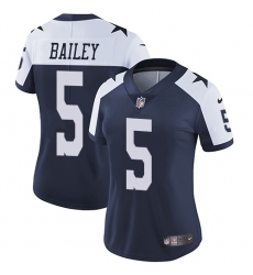 Women's Nike Dallas Cowboys #5 Dan Bailey Elite Navy Blue Throwback Alternate NFL Jersey