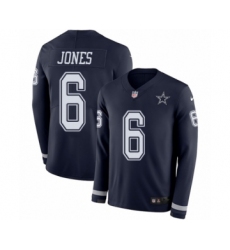 Men's Nike Dallas Cowboys #6 Chris Jones Limited Navy Blue Therma Long Sleeve NFL Jersey