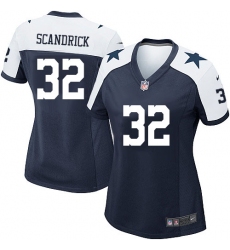 Women's Nike Dallas Cowboys #32 Orlando Scandrick Game Navy Blue Throwback Alternate NFL Jersey