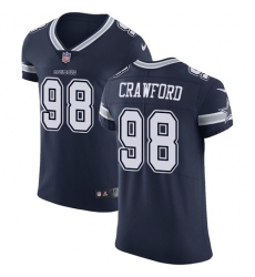 Men's Nike Dallas Cowboys #98 Tyrone Crawford Navy Blue Team Color Vapor Untouchable Elite Player NFL Jersey
