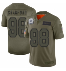 Youth Dallas Cowboys #98 Tyrone Crawford Limited Camo 2019 Salute to Service Football Jersey