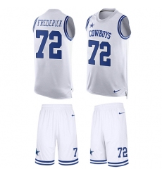 Men's Nike Dallas Cowboys #72 Travis Frederick Limited White Tank Top Suit NFL Jersey