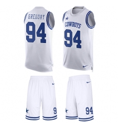 Men's Nike Dallas Cowboys #94 Randy Gregory Limited White Tank Top Suit NFL Jersey