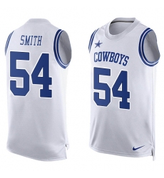Men's Nike Dallas Cowboys #54 Jaylon Smith Limited White Player Name & Number Tank Top NFL Jersey