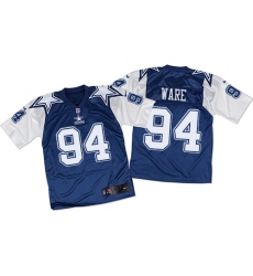 Men's Nike Dallas Cowboys #94 DeMarcus Ware Elite White/Navy Throwback NFL Jersey