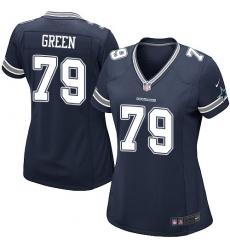 Women's Nike Dallas Cowboys #79 Chaz Green Game Navy Blue Team Color NFL Jersey