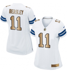 Women's Nike Dallas Cowboys #11 Cole Beasley Elite White/Gold NFL Jersey